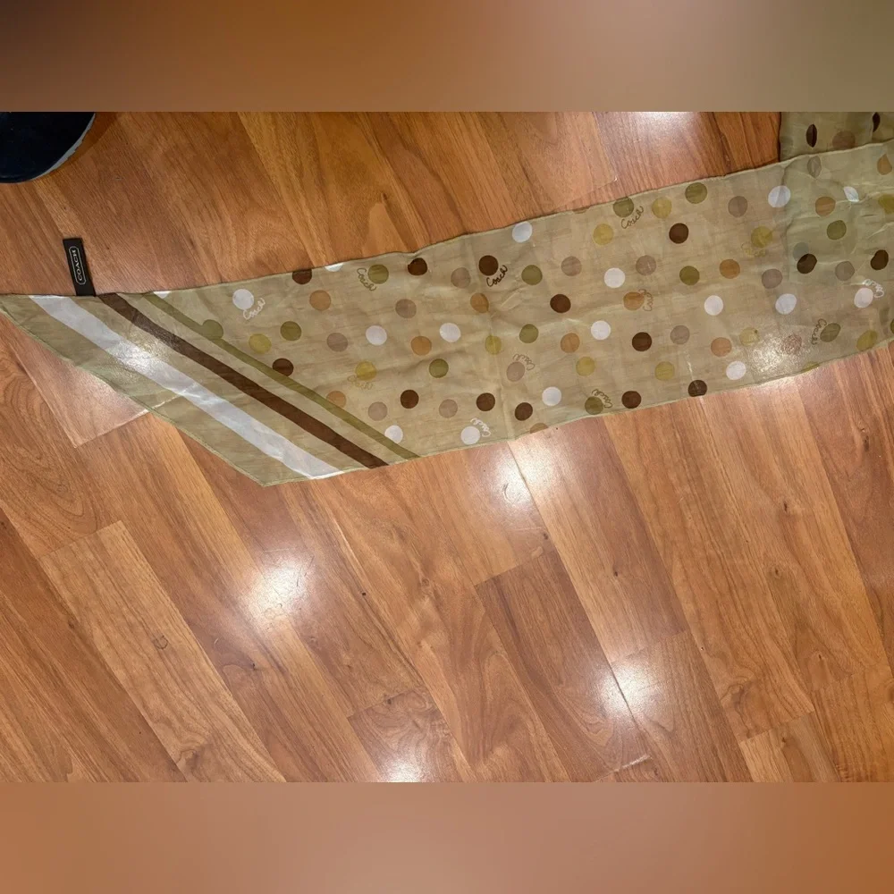 2000s coach silk‎ scarf polka dot